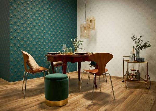 A.S. Creation New Walls 374275 non-woven tapet vintage 0.53 m x 10.05 m grön
