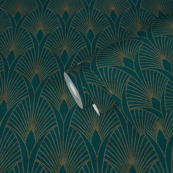 A.S. Creation New Walls 374275 non-woven tapet vintage 0.53 m x 10.05 m grön