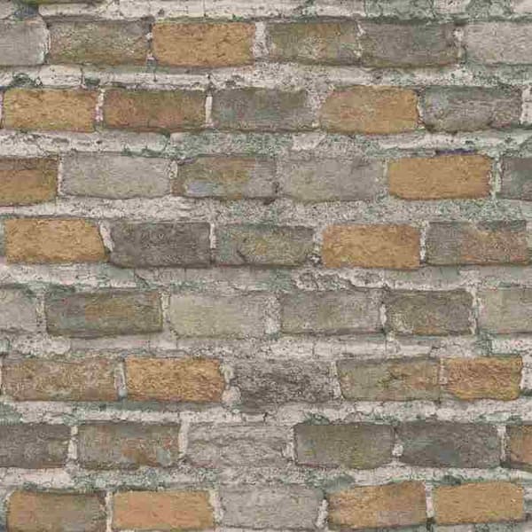 Rasch Factory IV 428056 non-woven tapet sten tegel 53cm x 1005cm brun