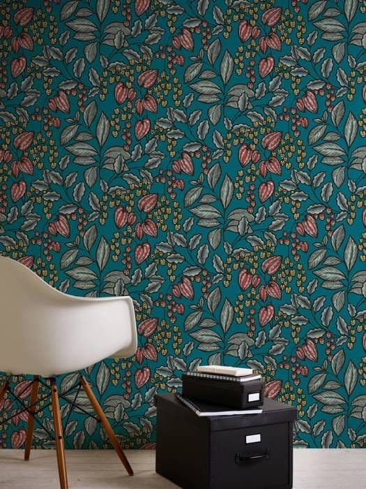 A.S. Creation 377542 Non-woven tapet med blommor 0.53 m x 10.05 Blå