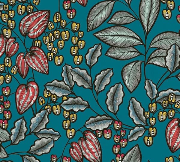 A.S. Creation 377542 Non-woven tapet med blommor 0.53 m x 10.05 Blå