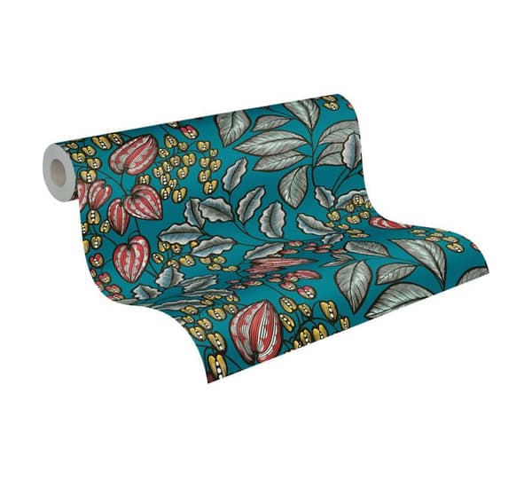 A.S. Creation 377542 Non-woven tapet med blommor 0.53 m x 10.05 Blå
