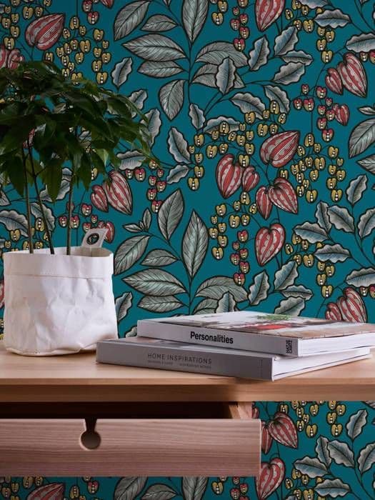 A.S. Creation 377542 Non-woven tapet med blommor 0.53 m x 10.05 Blå