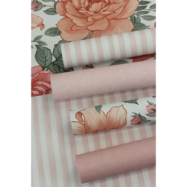 tapet non-woven 252873 enfärgad non-woven tapet 53 x 1005 cm Rasch Bambino XIX Pink