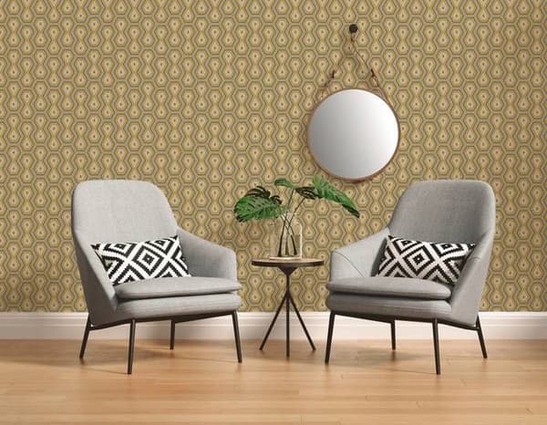 A.S. Creation 377074 Non-vävd tapet Vintage 0.53 m x 10.05 Gul