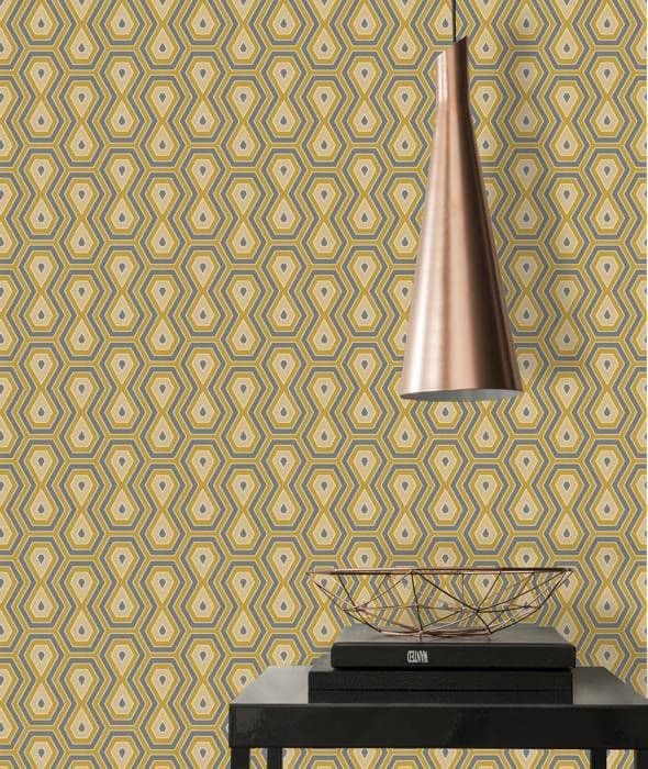 A.S. Creation 377074 Non-vävd tapet Vintage 0.53 m x 10.05 Gul