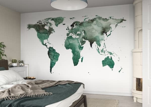 Tapet - Rasch - 100556 - Non-vävd - Abstrakt - 372 x 280 cm - Vit Grön