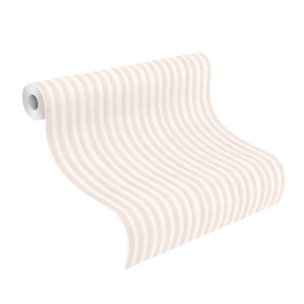 Non-woven tapet 252750 tapet randiga vågor 53 x 1005 cm Rasch Bambino XIX vit rosa