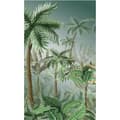Miniatyrbild 1 av 3: Non-woven panoramatapet, design i djungelstil med palm och växter, 150 cm X 250 cm