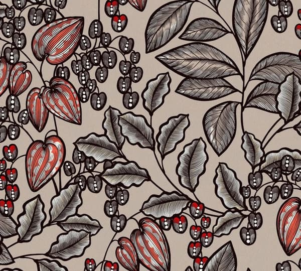 A.S. Creation 377543 Non-woven tapet med blommor 0.53 m x 10.05 Brun