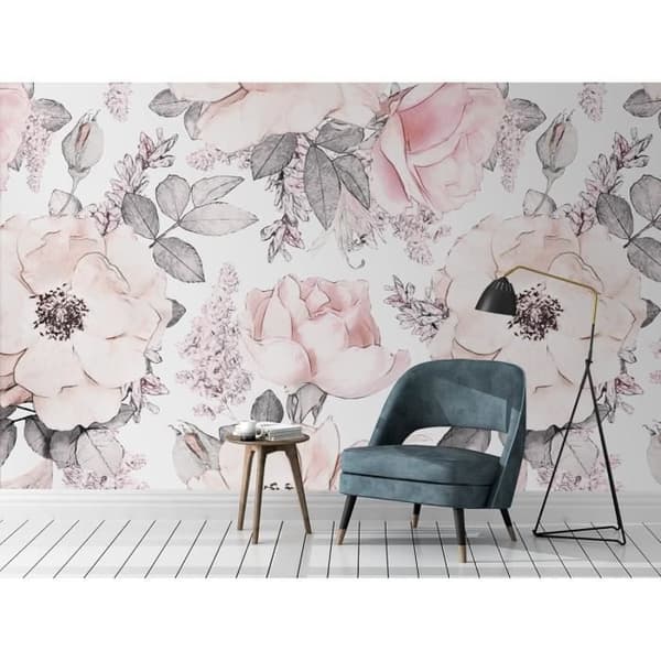 Väggtapet Blommönster 500 x 300 cm - Oedim