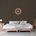 Miniatyrbild 1 av 2: DUTCH WALLCOVERINGS Tapet Geometric svart och guld