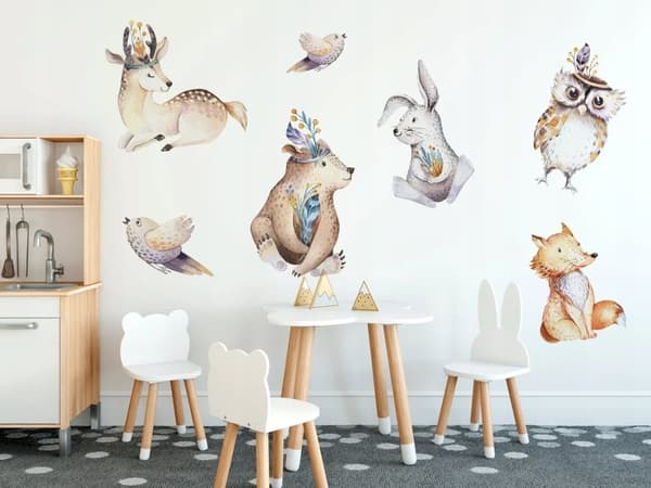 Lasten seinätarrat Eläimet 100x200cm