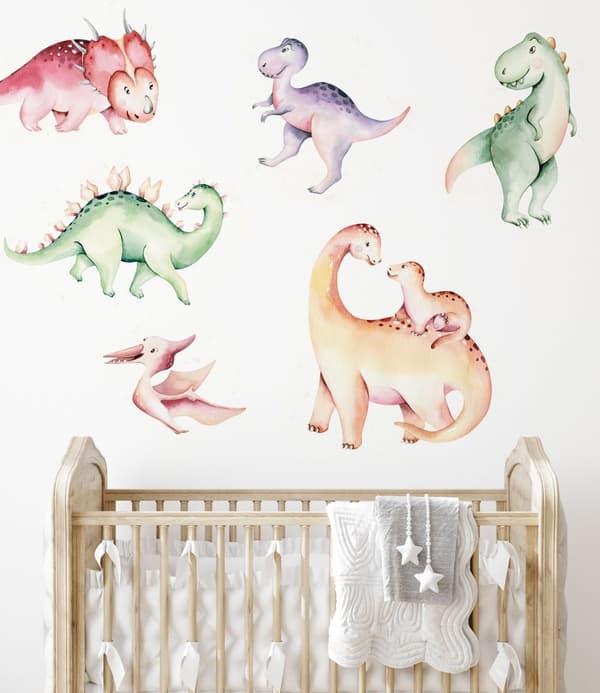 Väggdekorationer för barn Färgglada dinosaurier 100x200cm