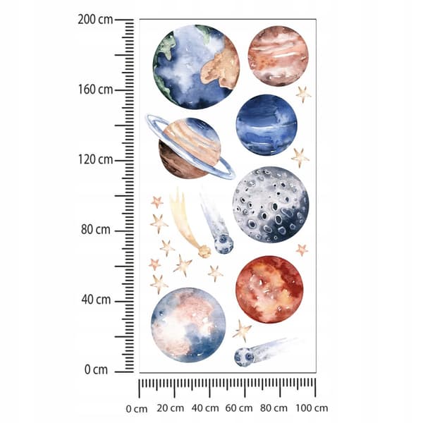 Lasten seinätarrat avaruudesta ja planeetoista 100x200cm