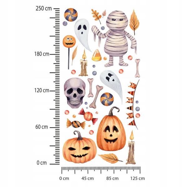 Lasten seinätarrat Halloween 125x250cm