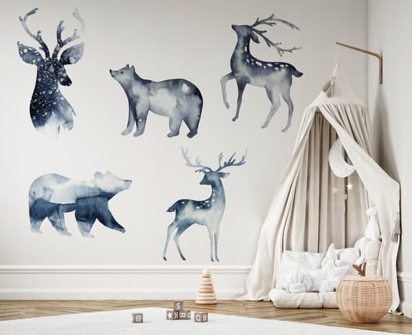 Seinätarrat Metsän eläimet 75x150cm