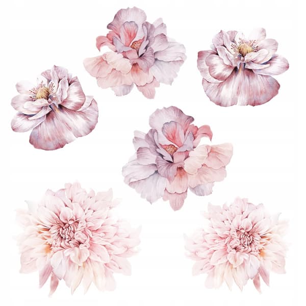 Vægklistermærker Lyserøde Blomster 50x100cm