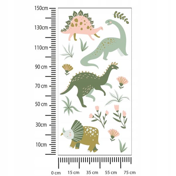 Lasten seinätarrat dinosaurukset 75x150cm