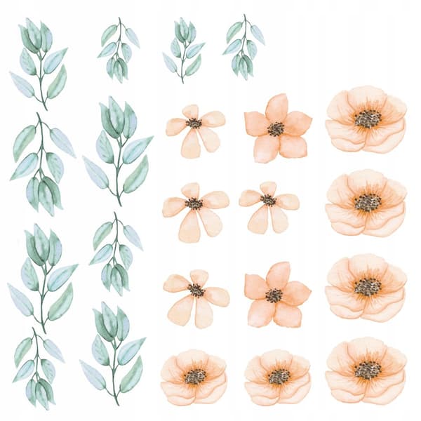 Väggklistermärken med vilda blommor 100x200cm