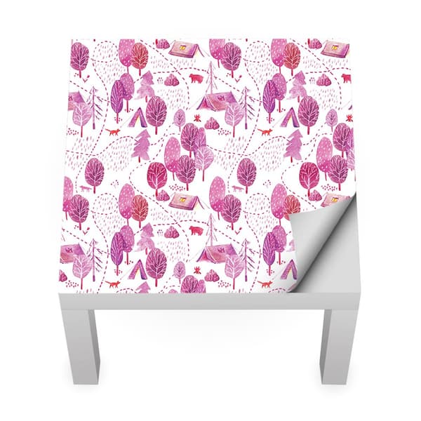 IKEA LACK lasten pöytätarra Pinkki metsä
