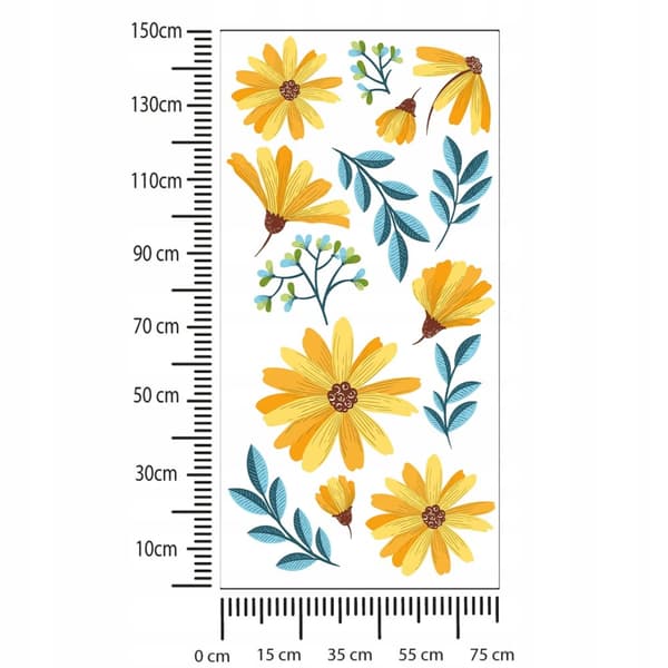 Vægklistermærker med vilde blomster 75x150cm