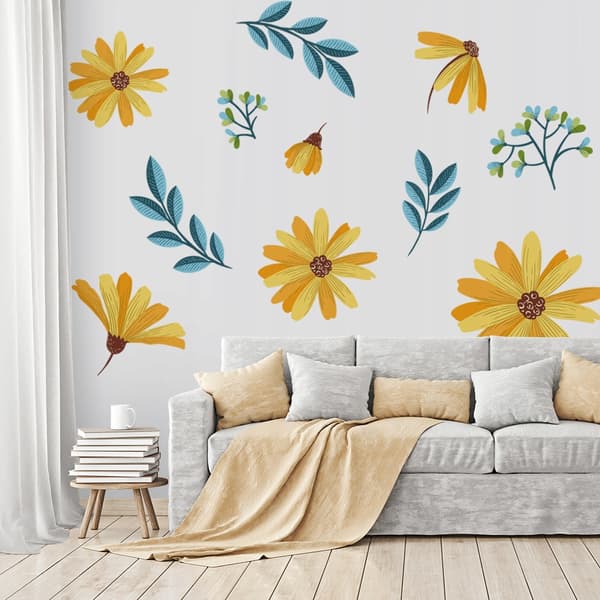 Vægklistermærker med vilde blomster 75x150cm