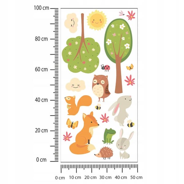 Lasten tarrat Puut ja eläimet 50x100cm