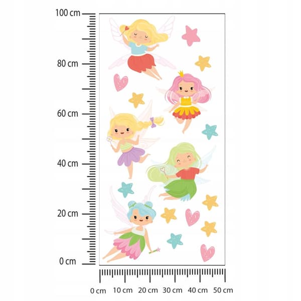 Lasten tarrat Värikkäät Keijut 50x100cm