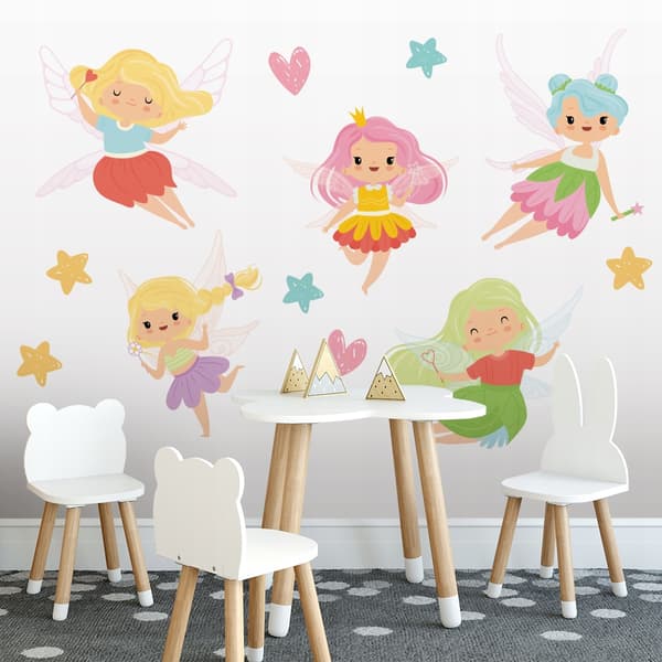 Lasten tarrat Värikkäät Keijut 50x100cm