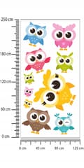 Pikkukuva 2 / 3: Lasten tarrat Värikkäät Pöllöt 125x250cm