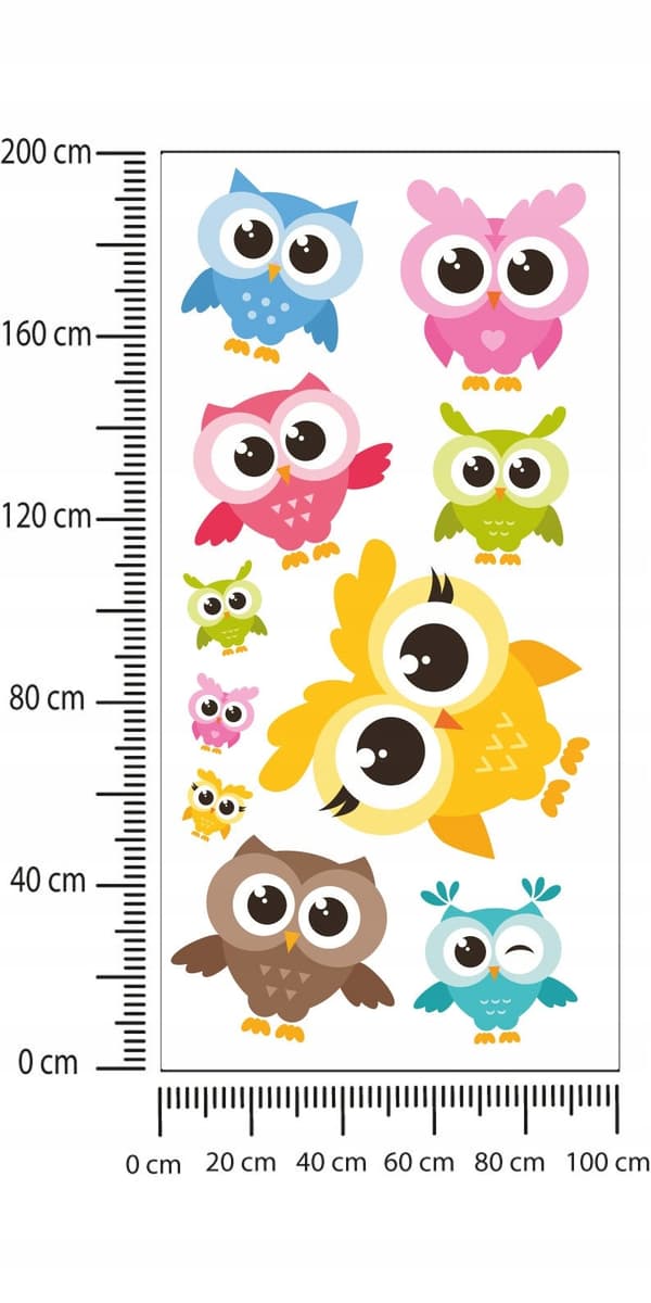 Lasten tarrat Värikkäät Pöllöt 100x200cm