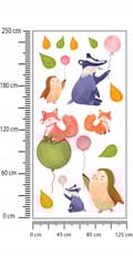 Pikkukuva 2 / 3: Lasten tarrat Eläimet ilmapalloilla 125x250cm