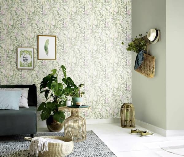 Non-woven tapet 10258-05 blommigt tapet 0,53 x 10,05 m Erismann Casual Chic grön
