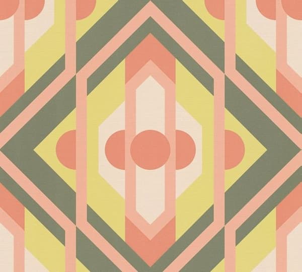 Grafiskt Tapet M1-No.10905 Non-woven Grön Orange Tadessi 8.50 m x 0.53 m