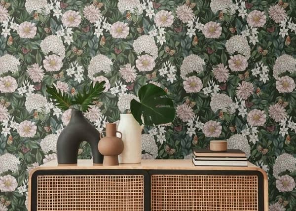 A.S. Création Dragen In Nat 394261 non-woven tapet blommor floral 10.05 x 0.53 m svart vardagsrum sovrum kontor