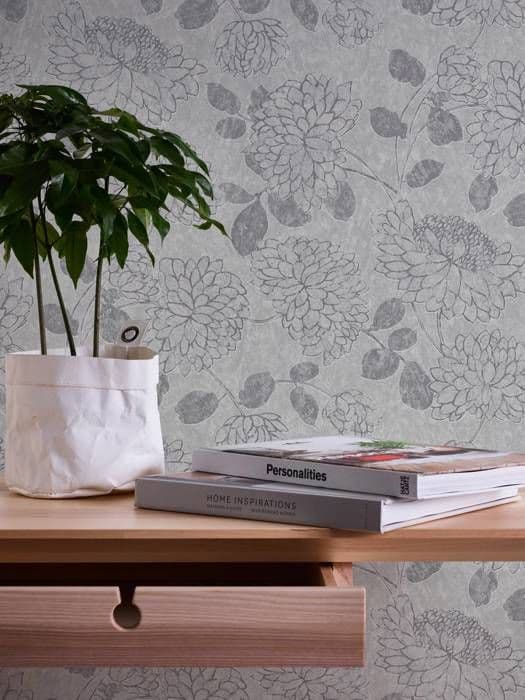 A.S. Creation Attraktiv 2 390251 Non-woven Tapet Blommor 10.05 x 0.53 m Ljusgrå