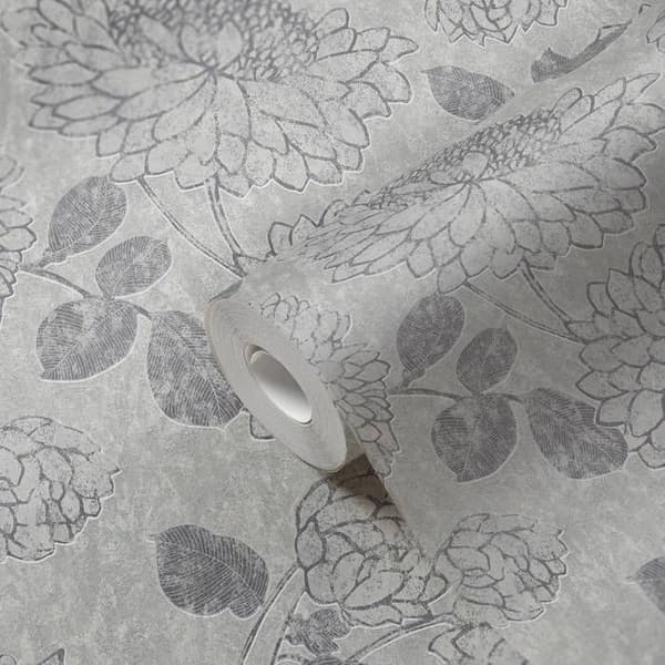 A.S. Creation Attraktiv 2 390251 Non-woven Tapet Blommor 10.05 x 0.53 m Ljusgrå