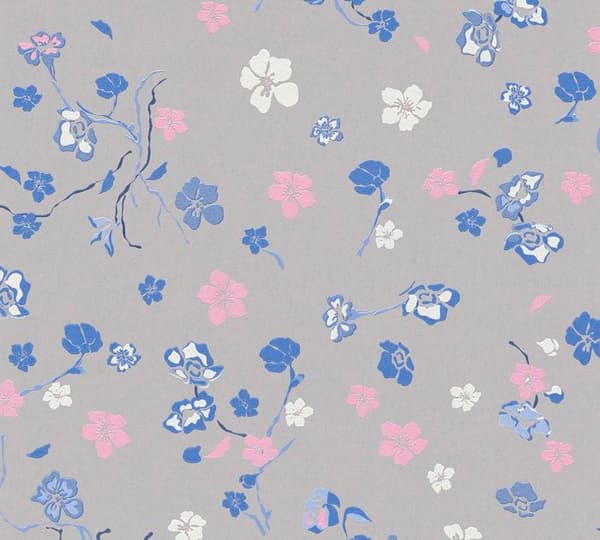 A.S. Creation Turnowsky 389074 Non-woven tapet Blommor 10.05 x 0.53 m Grå