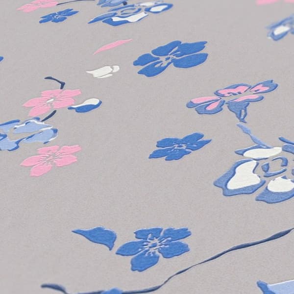 A.S. Creation Turnowsky 389074 Non-woven tapet Blommor 10.05 x 0.53 m Grå