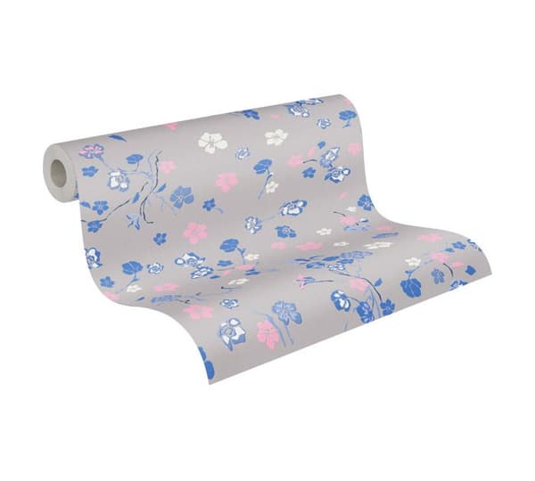 A.S. Creation Turnowsky 389074 Non-woven tapet Blommor 10.05 x 0.53 m Grå
