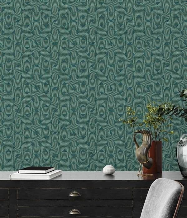 A.S. Creation tapet Art Deco Art Deco 391753 non-vävd petroleum guld art déco Tadessi 10.05 x 0.53 m