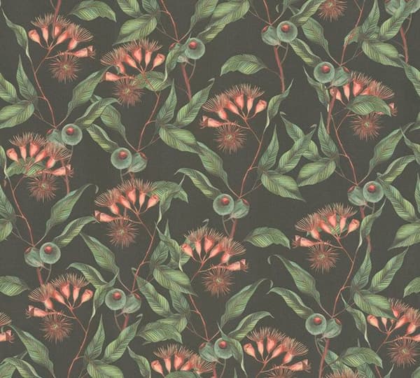 A.S. Création Draget In Nat 394301 non-woven tapet träd / blad 10.05 x 0.53 m svart vardagsrum sovrum kontor