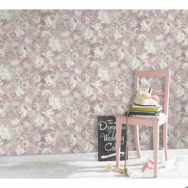 Tapet non-woven 02513-70 Tapet Blommor Floral 0.53 x 10.05 m Erismann Bestseller Rosa