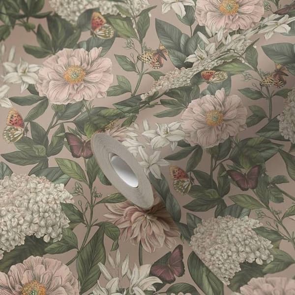 A.S. Création Draget In Nat 394262 non-woven tapet blommor floral 10.05 x 0.53 m grön vardagsrum sovrum kontor