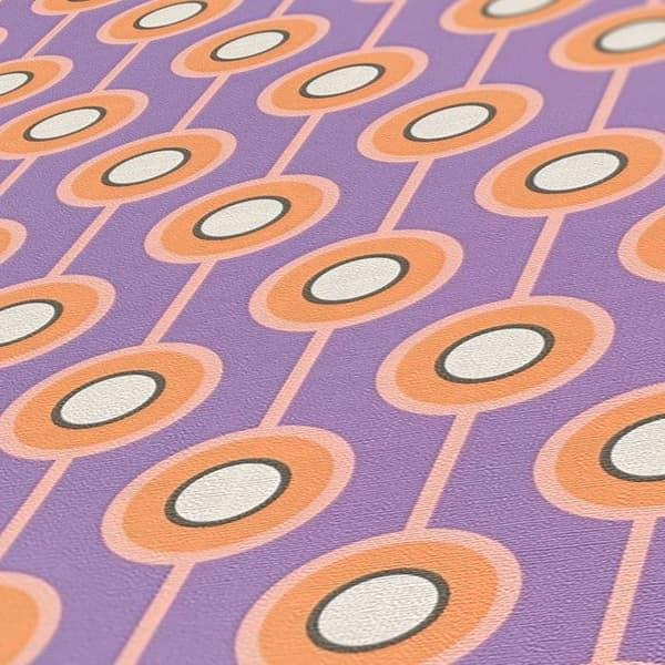 Grafiskt Tapet M1-No.10934 Non-woven Lila Orange Tadessi 8.50 m x 0.53 m