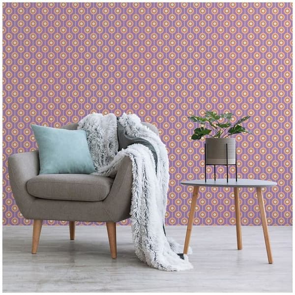 Grafiskt Tapet M1-No.10934 Non-woven Lila Orange Tadessi 8.50 m x 0.53 m