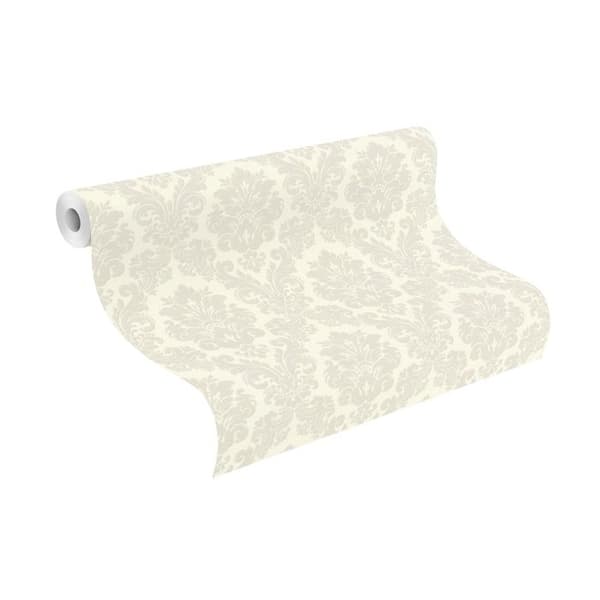 non-woven tapet 570519 barocktapet 53 x 1005 cm Rasch Trianon XIII grå vit