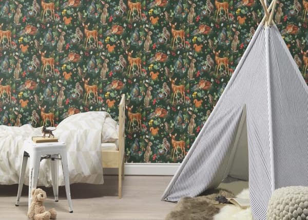 papper non-woven 300338 tapet barnrum 53 x 1005 cm Rasch Kids World brun grön