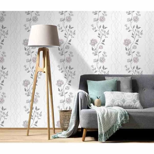 vinyl expanderad 10235-10 non-vävd tapet blommor floral 0.53 x 10.05 m Erismann Finesse grå